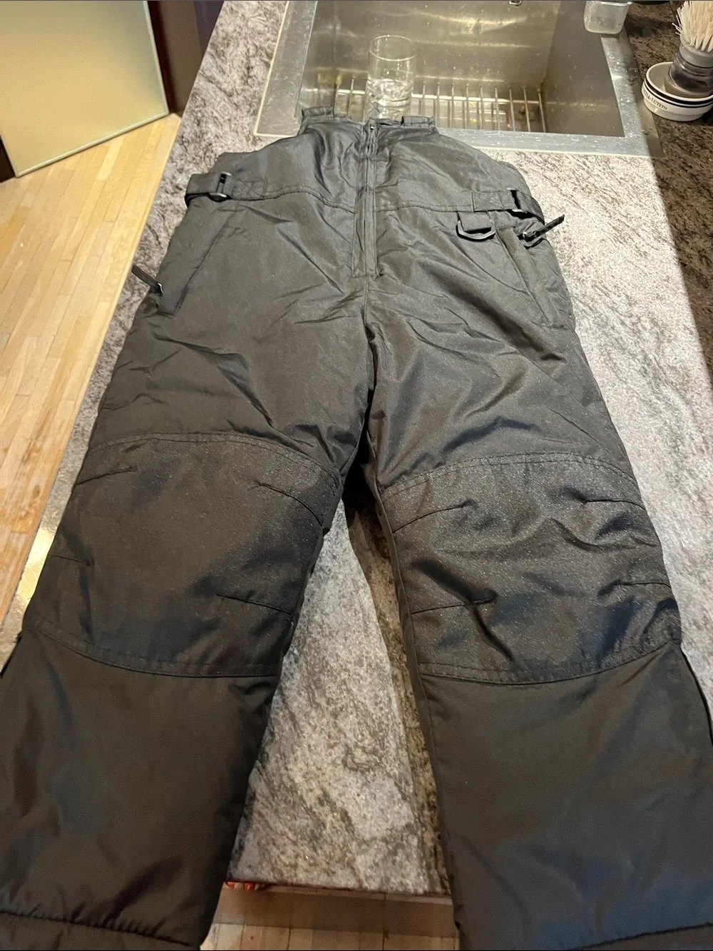 Kids' Black Insulated Snow Overalls - Unbranded